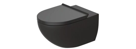 Duravit piekārtais pods ar SC vāku Architec Rimless 365x575mm, matēti melns